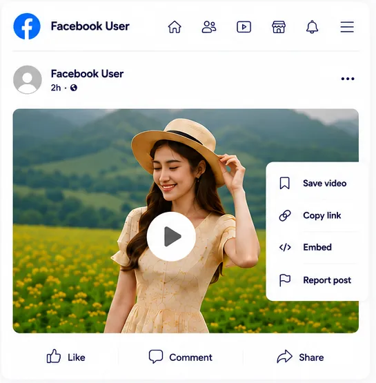 Facebook video downloader preview