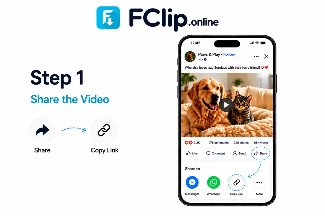 Copy video link on mobile